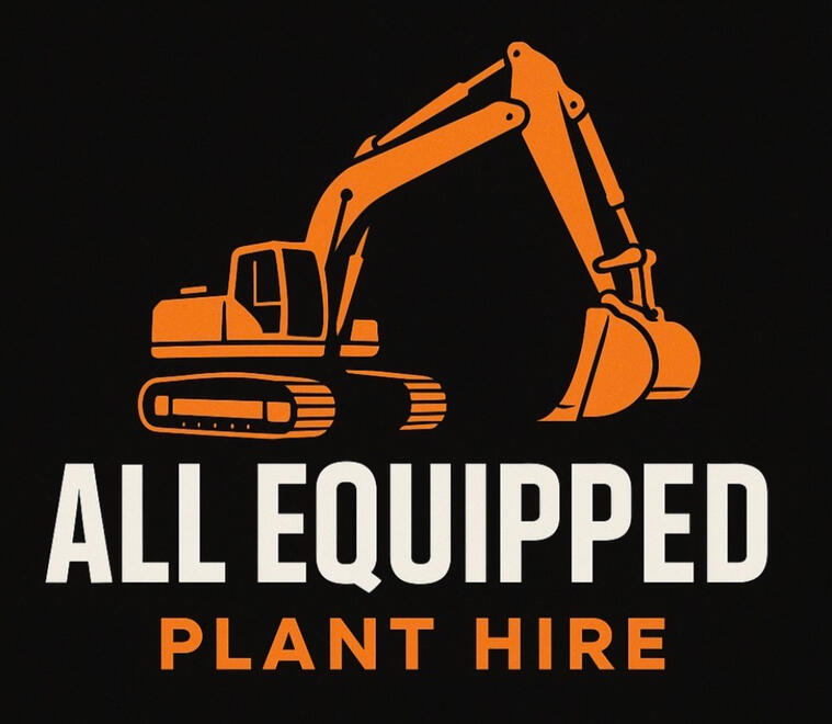 All Equipped Plant Hire Logo – Excavator Icon Orange excavator silhouette logo for All Equipped Plant Hire.